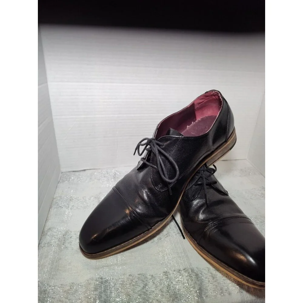 VINTAGE FOUNDRY CO. Men's Black‎ Leather Lace-Up Oxford Shoes SZ 10.5 VF1004-SE